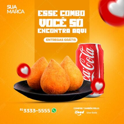 Combo 3 coxinhas + refri (lata) 5
